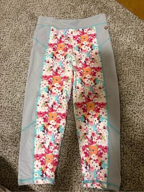 Matilda Jane Floral Panel Leggings in Pink, Orange & Aqua